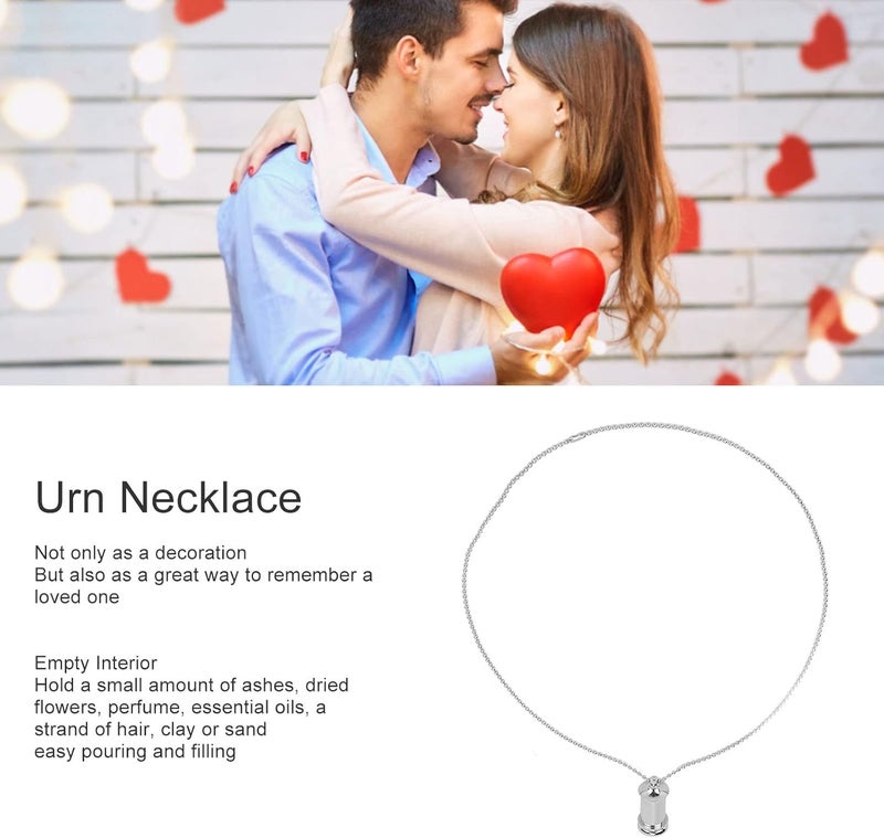 woobles Ashes Necklace, Perfume Pendant Pet Cremation Jewelry Urn Necklace, Titanium Steel Tower Shape Openable Pendant Locket for Keepsake - Image 3